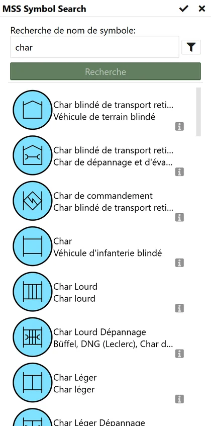 symbol.army sur smartphone : résultats de recherche pour "char"