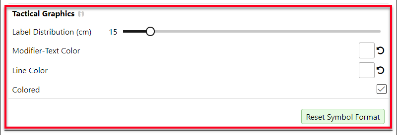 Settings for tactical graphics