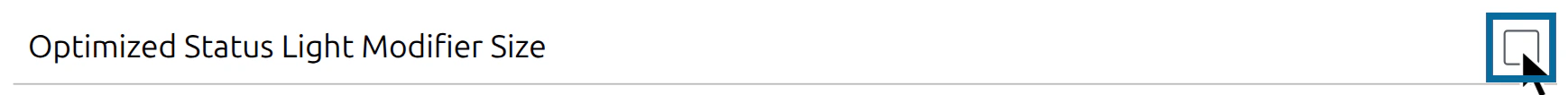 Checkbox 'Optimized Status Light Modifier Size' in the Symbol Format options, switched off